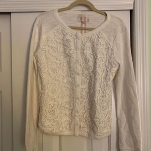 Lace and cotton white cardigan